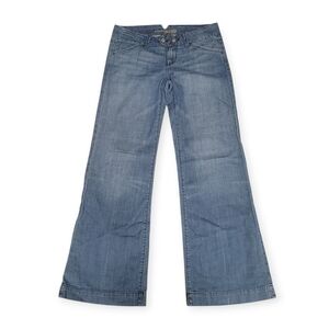 NWOT Y2K American Eagle Artist Flare Jeans Double Button Low Rise Blue 10